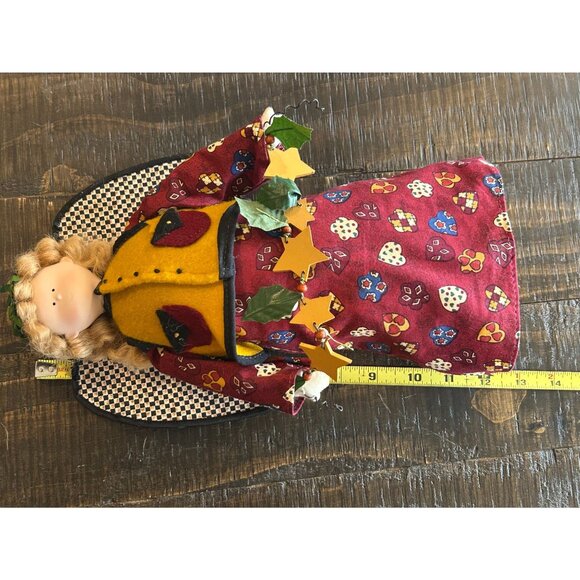 Vintage Mervyns Angel Doll With Felt Vest & Star Garland Christmas Cottage - Picture 11 of 11